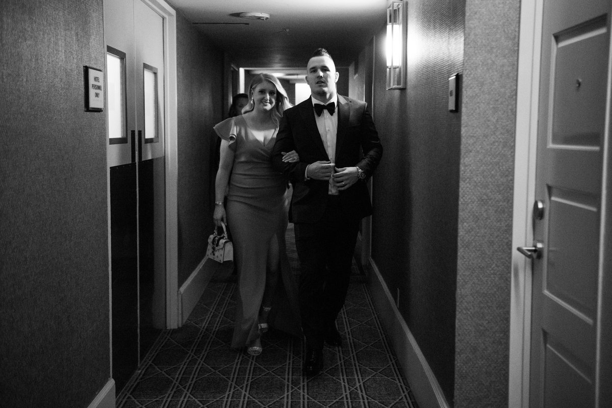 Angels's tweet photo. The 🐐 is dressed to the nines for tonight’s @officialBBWAA dinner in New York City! #TroutMVP https://t.co/AKJhFqROHW