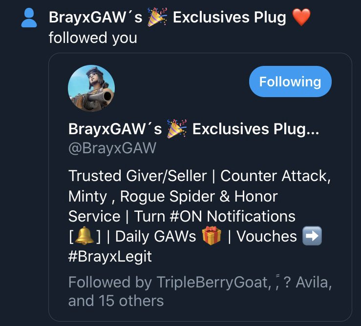 Mysticwaves_11's tweet photo. Look who just follow me 🤩🤩 @BrayxGAW your the best !!! https://t.co/fgMDpxINxC