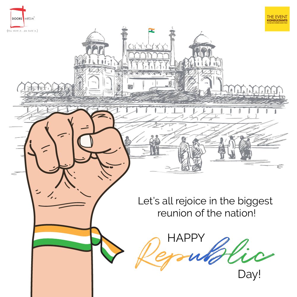EventKonsultant's tweet photo. We are all proudly a part of the biggest national event of the year! Happy Republic Day to every proud Indian. 

#RepublicDay #NationalEvent #EventsIndia #ProudIndian #EventProductionHouse #EventIndustry #TheEventKonsultants #DoorsMedia https://t.co/vGB41AlX5A