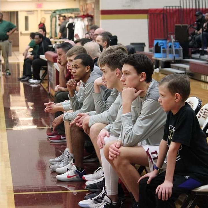 CoachTyFowler's tweet photo. Last night Canyon sat on the bench with the team for the first time. He got to be the water boy, the ball boy, and "the fellas" biggest fan. So grateful these pictures were captured! He loved every minute of it. https://t.co/uqXDwLmAG5