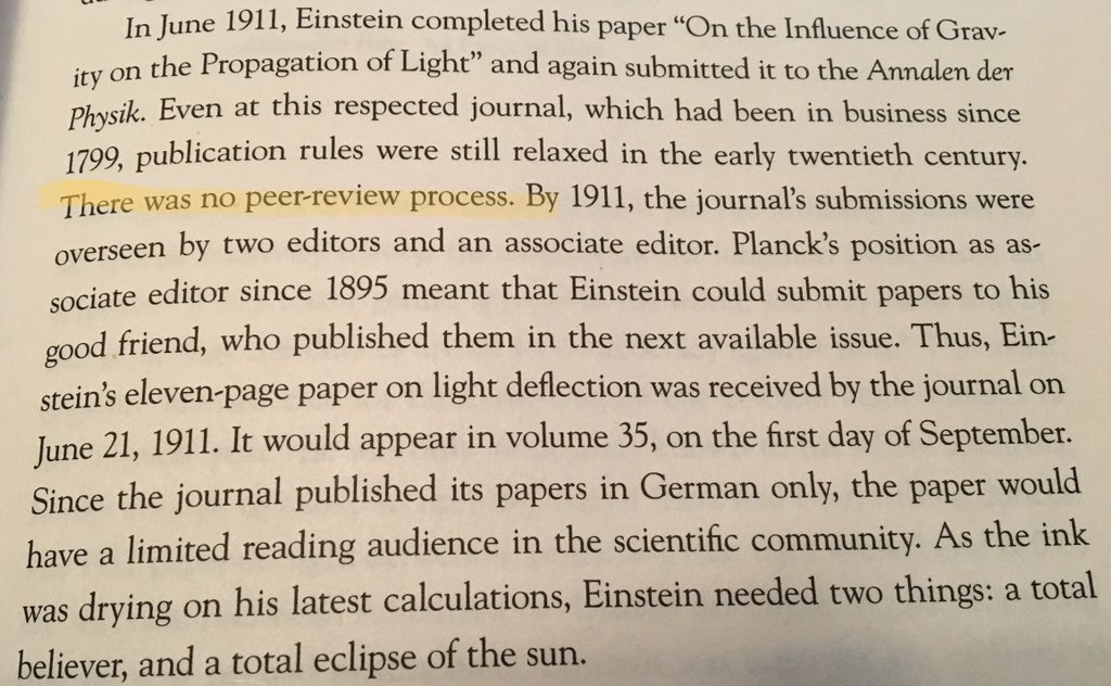 SteveMaier_'s tweet photo. TIL Einstein's original papers, published in Annalen der Physik, were not peer-reviewed at the time, early 1900's. #ProvingEinsteinRight @Dr_JimGates https://t.co/rtOgDbnDoL