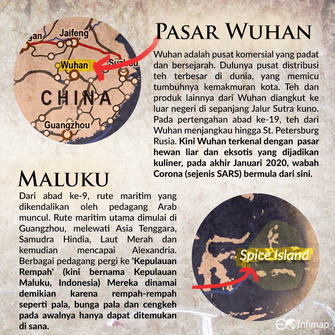 Sudah pernah trip ke jalur sutra? Uniknya ada satu Hub di jalur sutra yang kini terkenal dengan pasar hewan untuk kulinernya, yakni #Wuhan dan menjadi ground zero #CoronavirusOutbreak