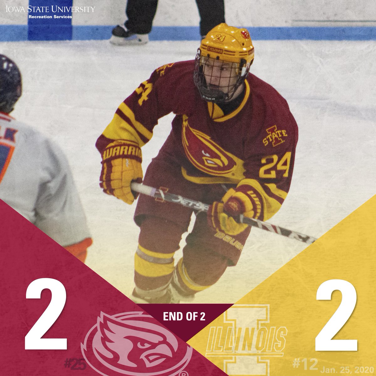 HOCKEYIOWASTATE's tweet photo. Lots of penalties in the second. But it's over and the third will be a big one!
#cyclonehockey #ISUvUI #travelingcyclones https://t.co/hv7IyWwxAM