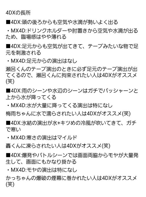 4dxとmx4dの違いと感想 圧倒的に4dxをオススメしたい理由 Cinebad Blog