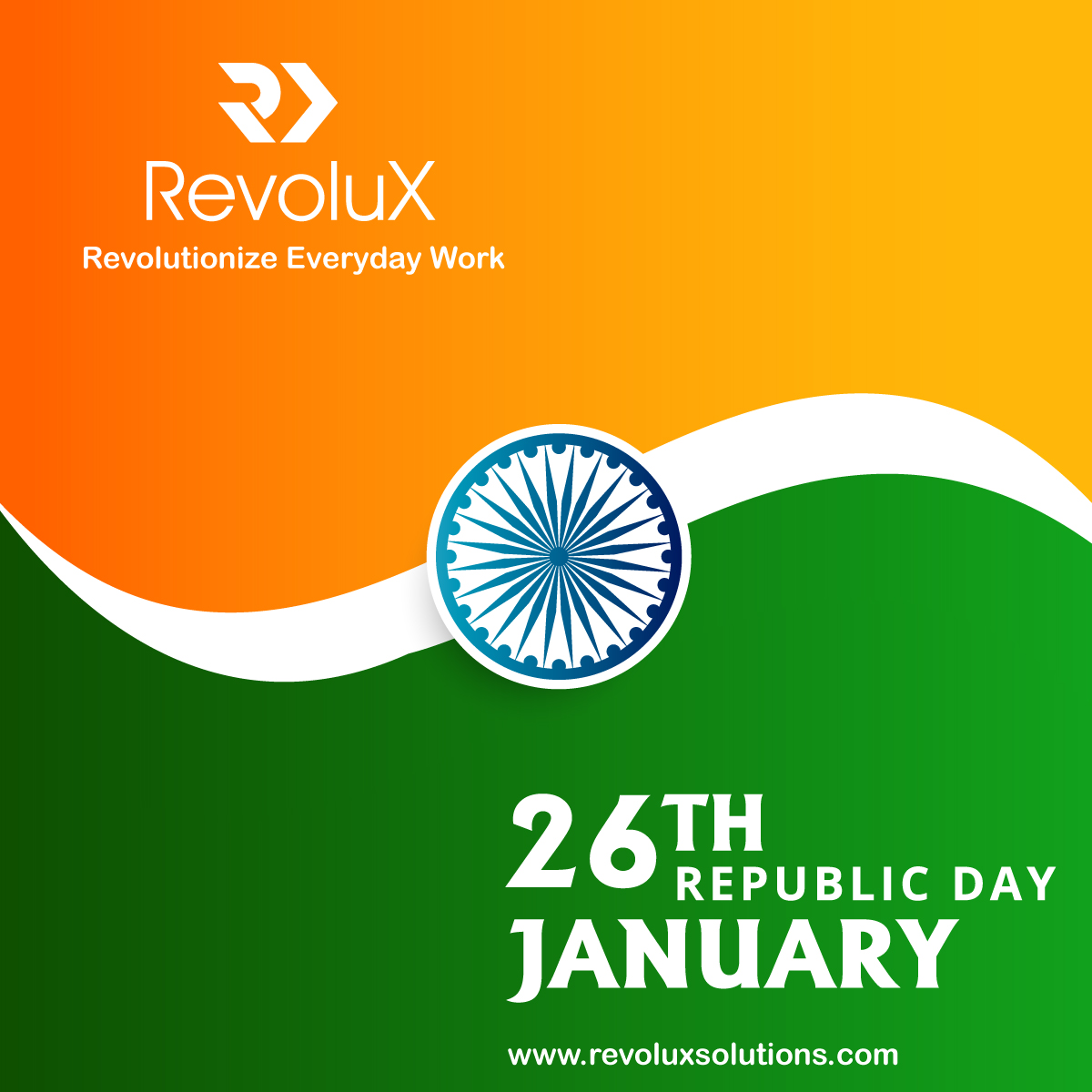 RevoluxSolution's tweet photo. Revolux Solutions wishes you all a very Happy Republic Day 2020!

#HappyRepublicDay #RepublicDay2020 #RepublicDay #India https://t.co/zwiLCxlYDm