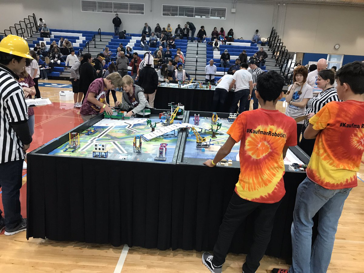 MarisaSolomon47's tweet photo. We had a great day! No trophies or advancements today, but they did some quality work and I am crazy PROUD of them. With the way they all finished today, by my calculations, they are in the top 6% of our HIGHLY competitive, 480 team region. #KaufmanRobotics https://t.co/DsdkLMXQoc