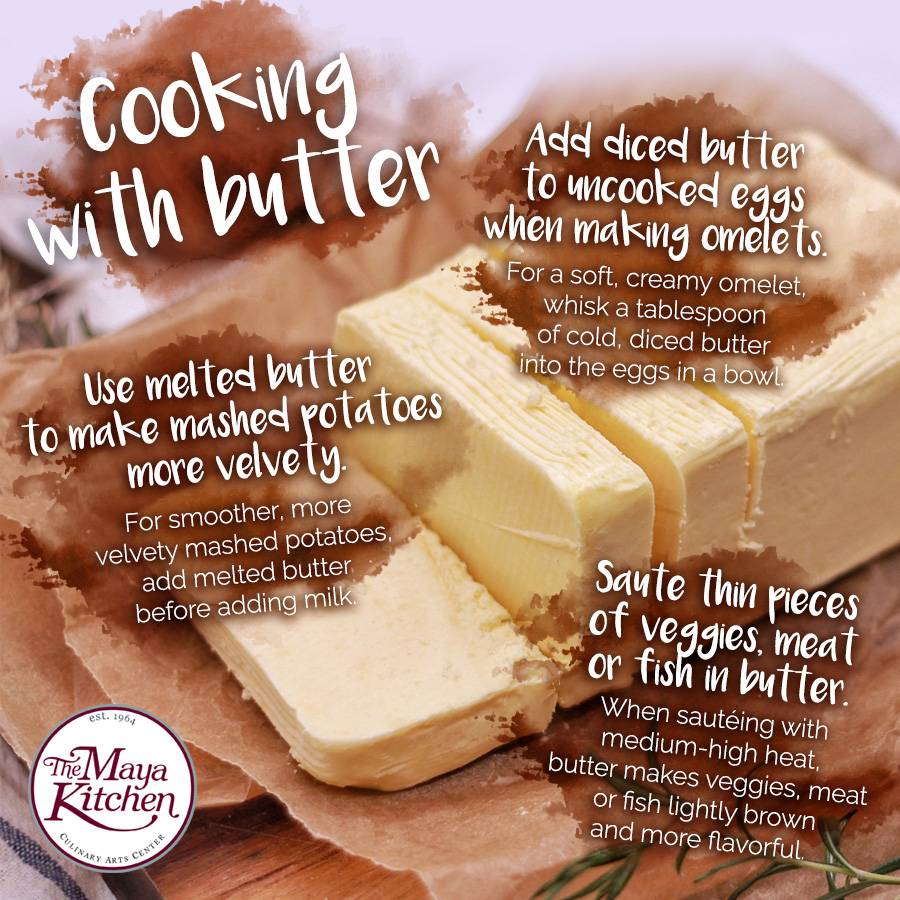 TheMayaKitchen's tweet photo. Butter, as most of us know, adds great texture and flavor to many dishes. Take advantage of this versatile ingredient by following these quick cooking tips!

Head over to https://t.co/XKjZov0774 for more #UncomplicatedCooking ideas.  

#TheMayaKitchen https://t.co/KoXmmlyvXK