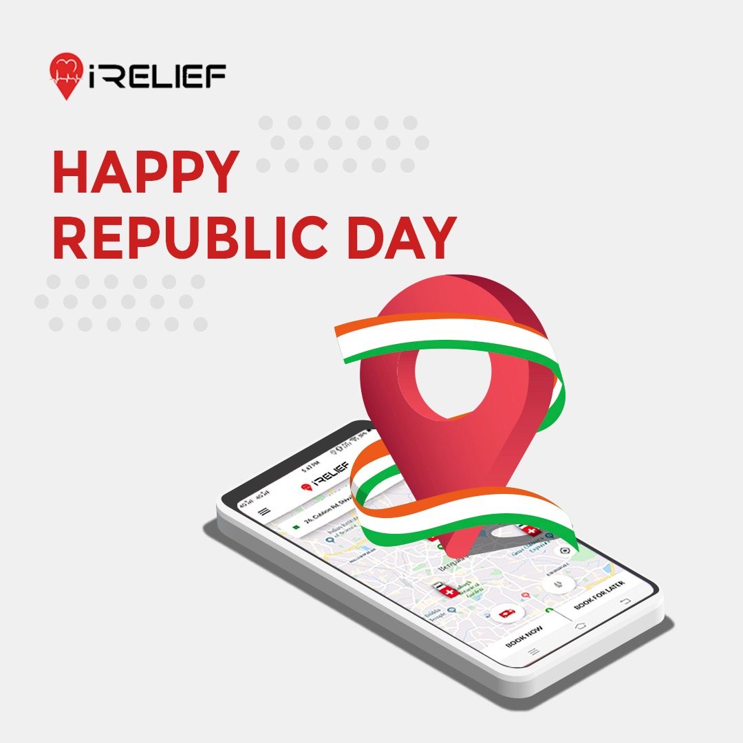 iReliefServices's tweet photo. The iRelief family wishes you a very Happy Republic Day.

#iRelief #Wishes #HappyRepublicDay #EmergencyServices #BookMedicalServices #OnlineBlood #AmbulanceServices https://t.co/vkBurC1pbp