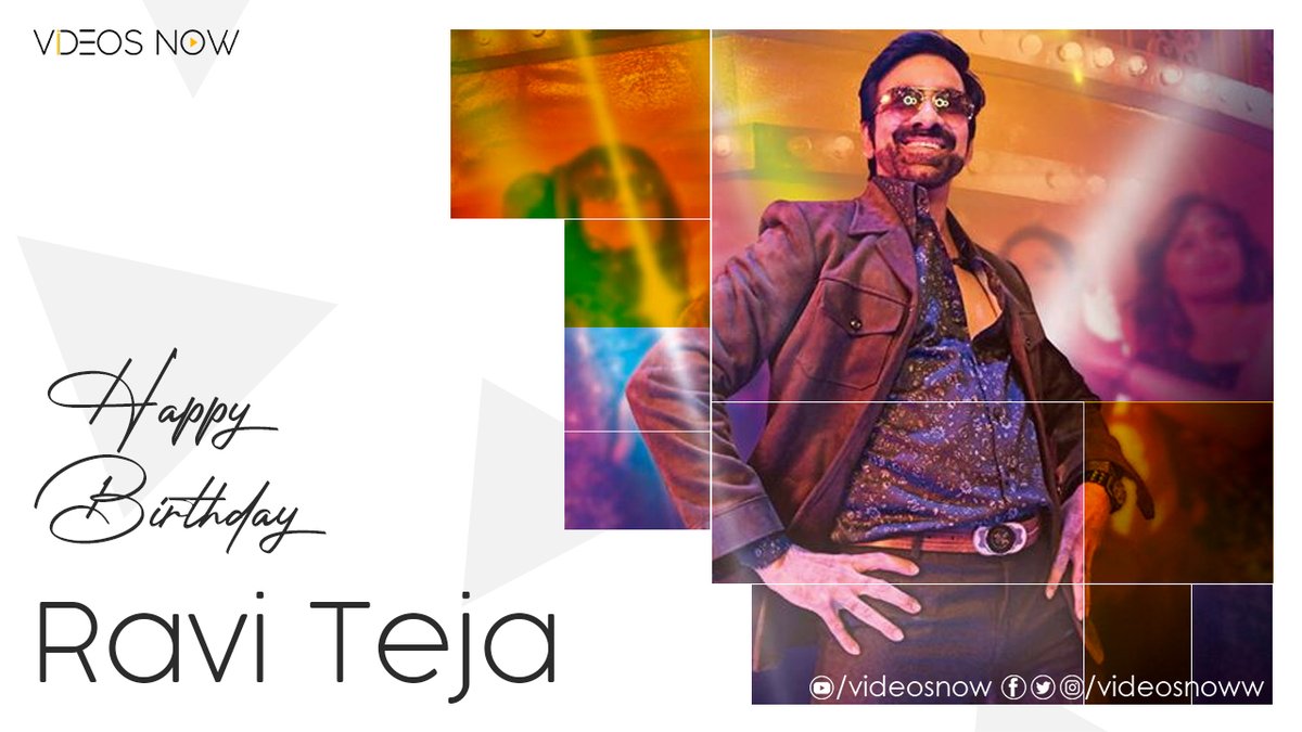 VideosNoww's tweet photo. wishing a very Happy Birthday to #Massmaharaj #RaviTeja #MassMaharaja #HappyBirthdayRaviteja #HBDRaviteja #DiscoRaja https://t.co/YB8AbQRSMK