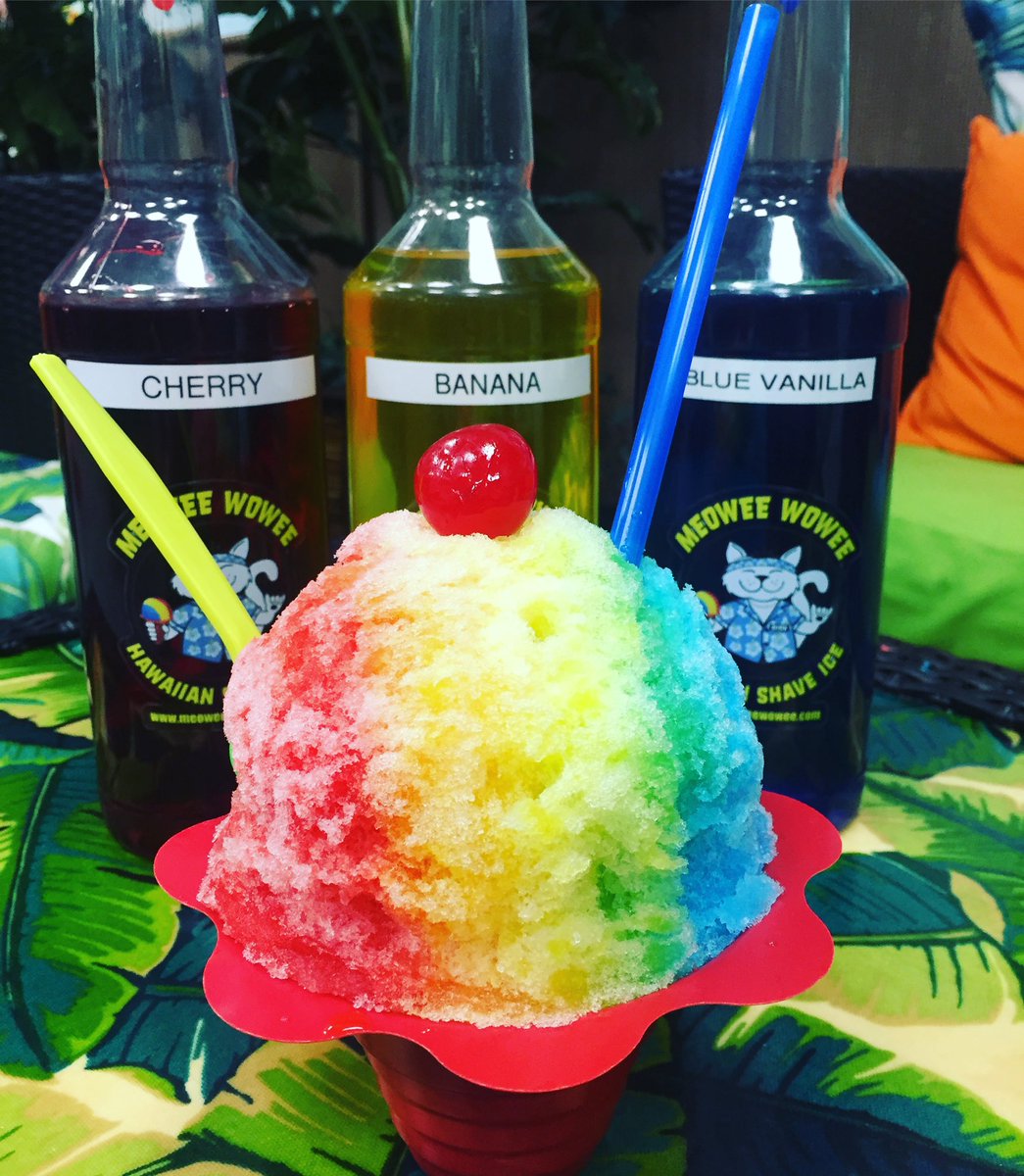 MWShaveIceCafe's tweet photo. 🌈 Have you tried our #bananasplit 🍧 yet?! Inspired by the soda fountain classic, this combo is made with #cherry🍒, #banana🍌 and #bluevanilla💧syrups, a generous scoop of #vanilla #icecream🍨 inside, and a cherry on top 🍒 of course! #9thisland #shaveice #onolicious #vegaseats https://t.co/RZ0PWPF8Pv