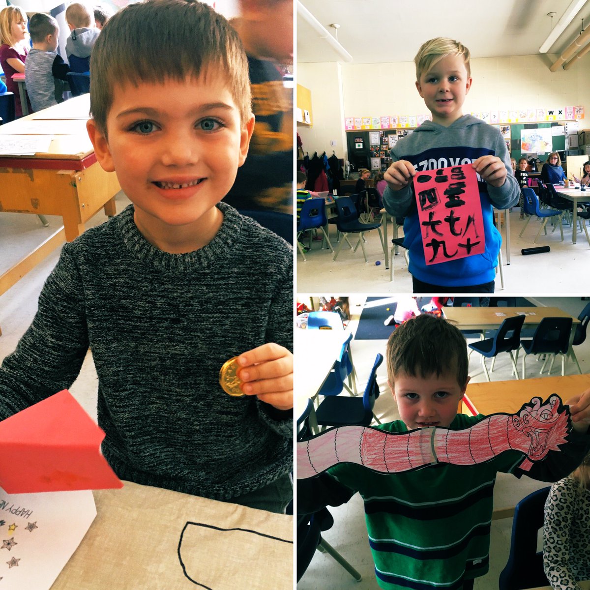MmeBlondin's tweet photo. We celebrated Chinese New Years making lucky red envelops, learning how to write Chinese characters (1-10), making dragons and of course, snacks!
Students brought in food they found on the #CanadianFoodGuide to share!
#ChineseNewYear #YearoftheRat2020
@WestmountPS https://t.co/mktfnEm6E1