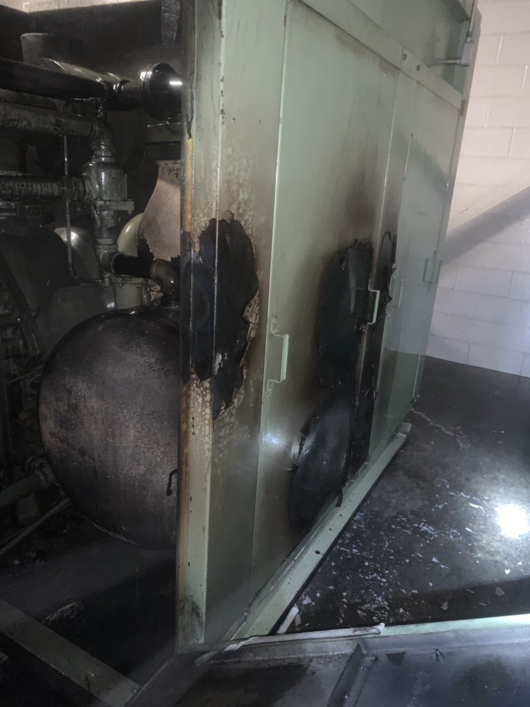 jdoss1221's tweet photo. Yadkinville Fire was dispatched to a local manufacturing facility for a fire alarm units arrived on scene to find a small fire caused by a compressor that had exploded. The fire was contained to the compressor. We were assisted by Courtney, Fall Creek FD’s, and YC Fire Marshal https://t.co/fZlYx3cCml