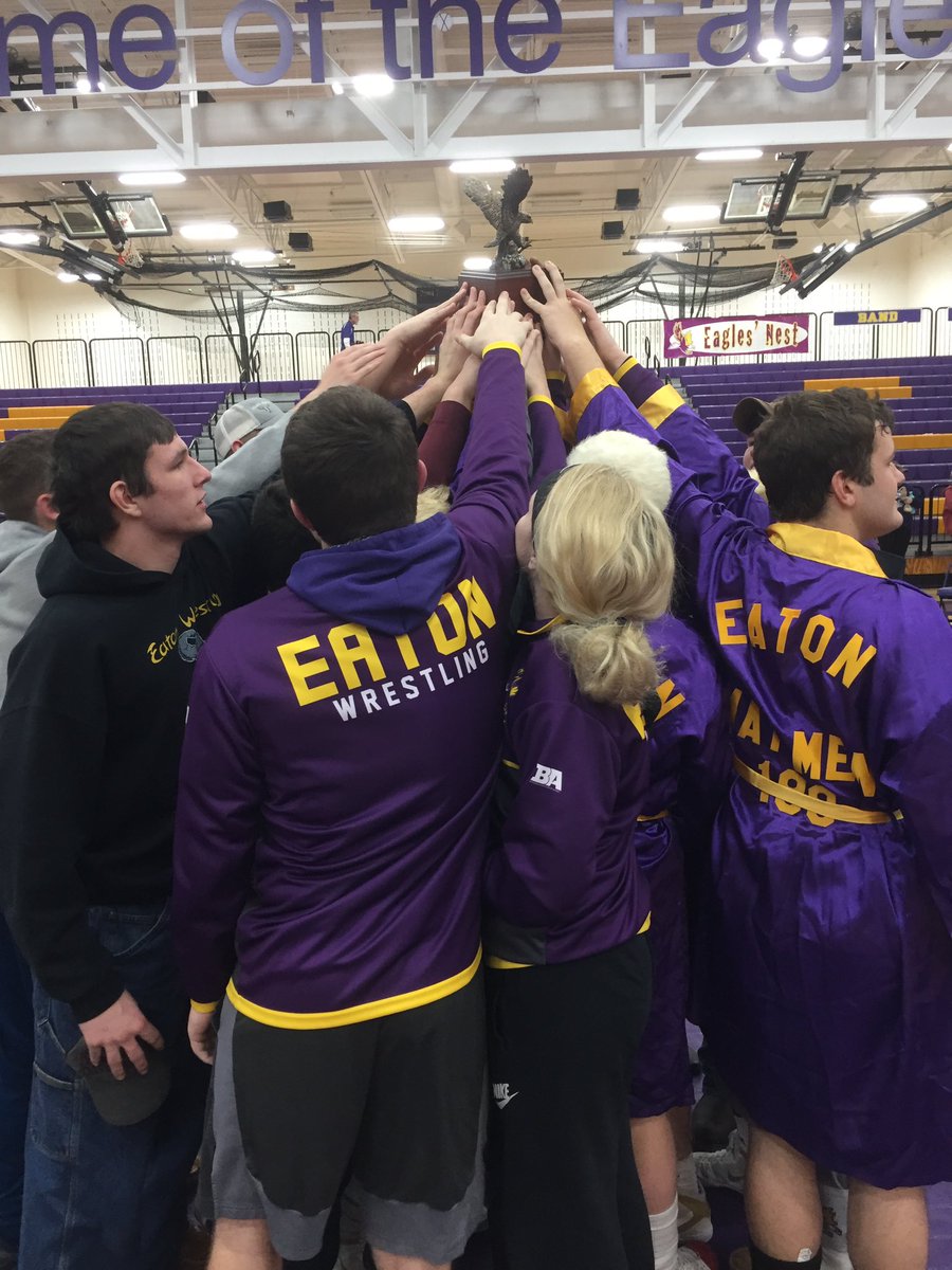 EatonEaglesHS's tweet photo. Congratulations to the wrestling team for finishing FIRST at the Eaton Invite. https://t.co/uywDfTT2Yv