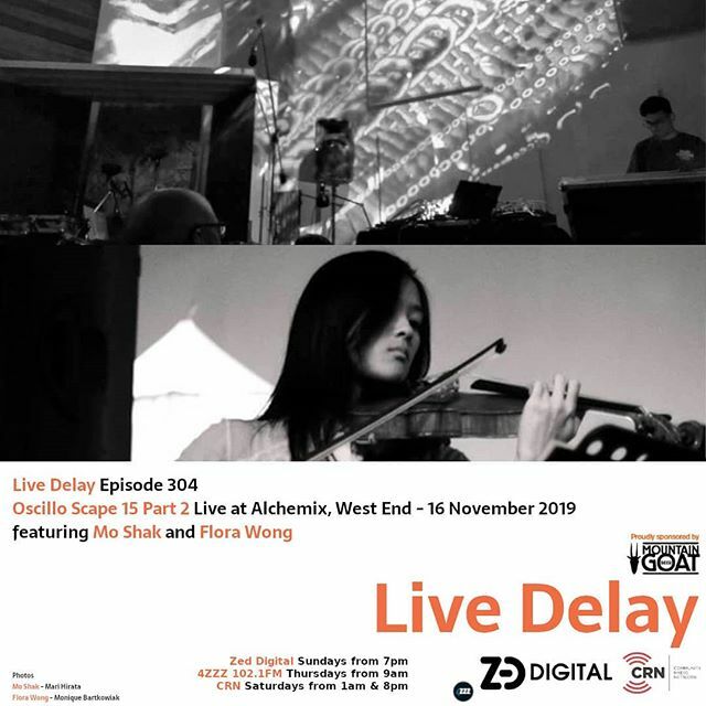 Our series recorded at Oscillo Scape 15 rolls on today with sets from Mo Shak and Flora Wong. Don't miss these exquisite soundscapes!

TONIGHT 7pm on ZED Digital
THURSDAY 9am on 4ZZZ 102.1FM ift.tt/2uu3ML9