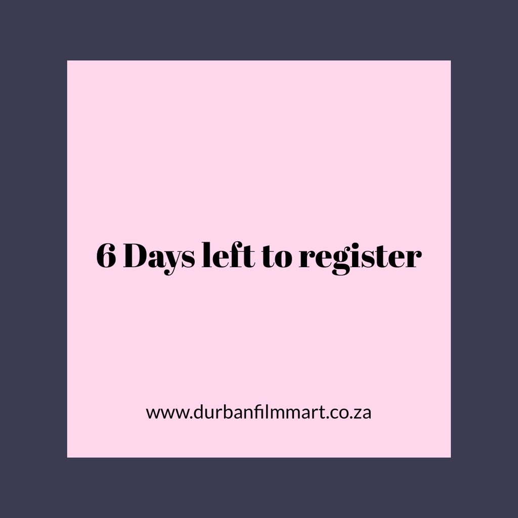 durbanfilmmart's tweet photo. 6 Days left to register and become part of Africa’s leading film market 

A reminder to all filmmakers, closing date for submissions for the 11th Durban FilmMart close on 31 January 2020, follow link below to website https://t.co/SYFzn5vwiK 

#DurbanFilmMart2020 #DFM20 #DFM11 https://t.co/d4qJ43An13