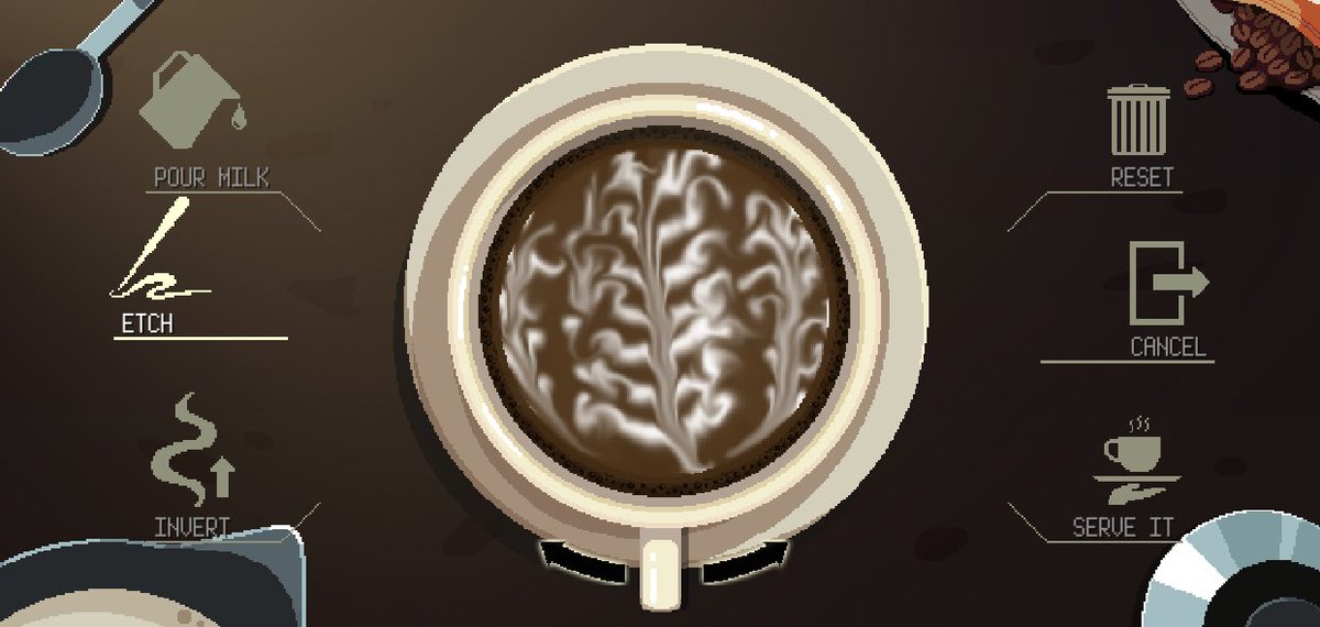 caesiusarie's tweet photo. More latte art in Coffee Talk! @coffeetalk_game #coffeetalk #latteart https://t.co/wwDWrN9MXK