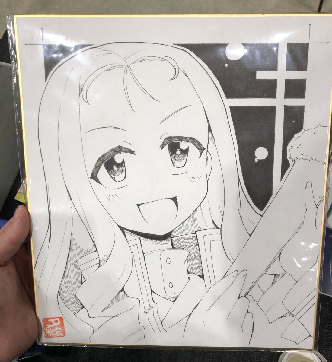 色紙完成したー!でっかいマリー様とウズウズ猫麻子さんとダー様、お願い愛里寿ちゃんだー!!
ギリッッギリ! 