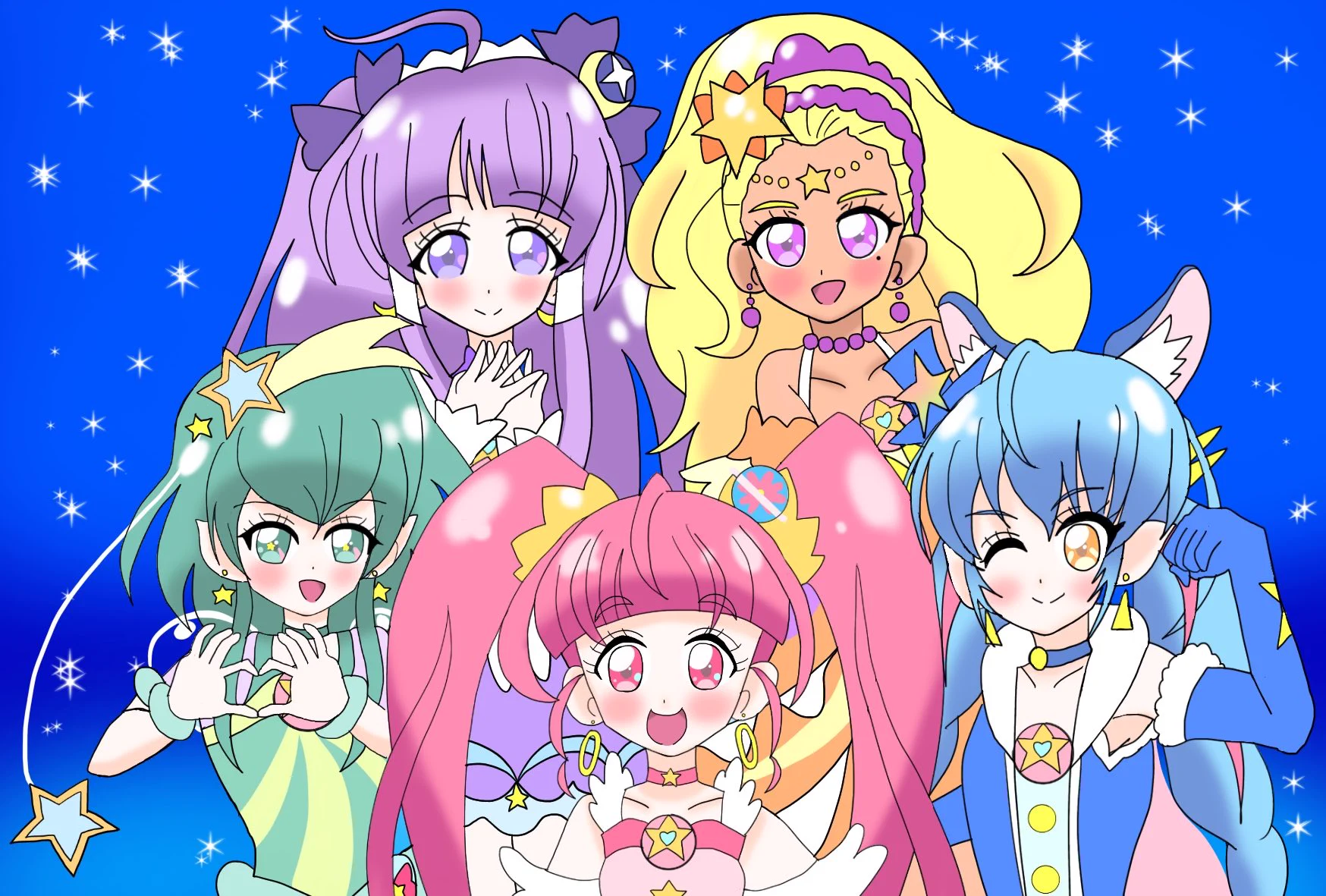 @kyoutsuugengo こんにちは。初めまして。綺麗な画像ですね。スタプリのおかげで楽しい1年になりましたね。(≧∇≦) 