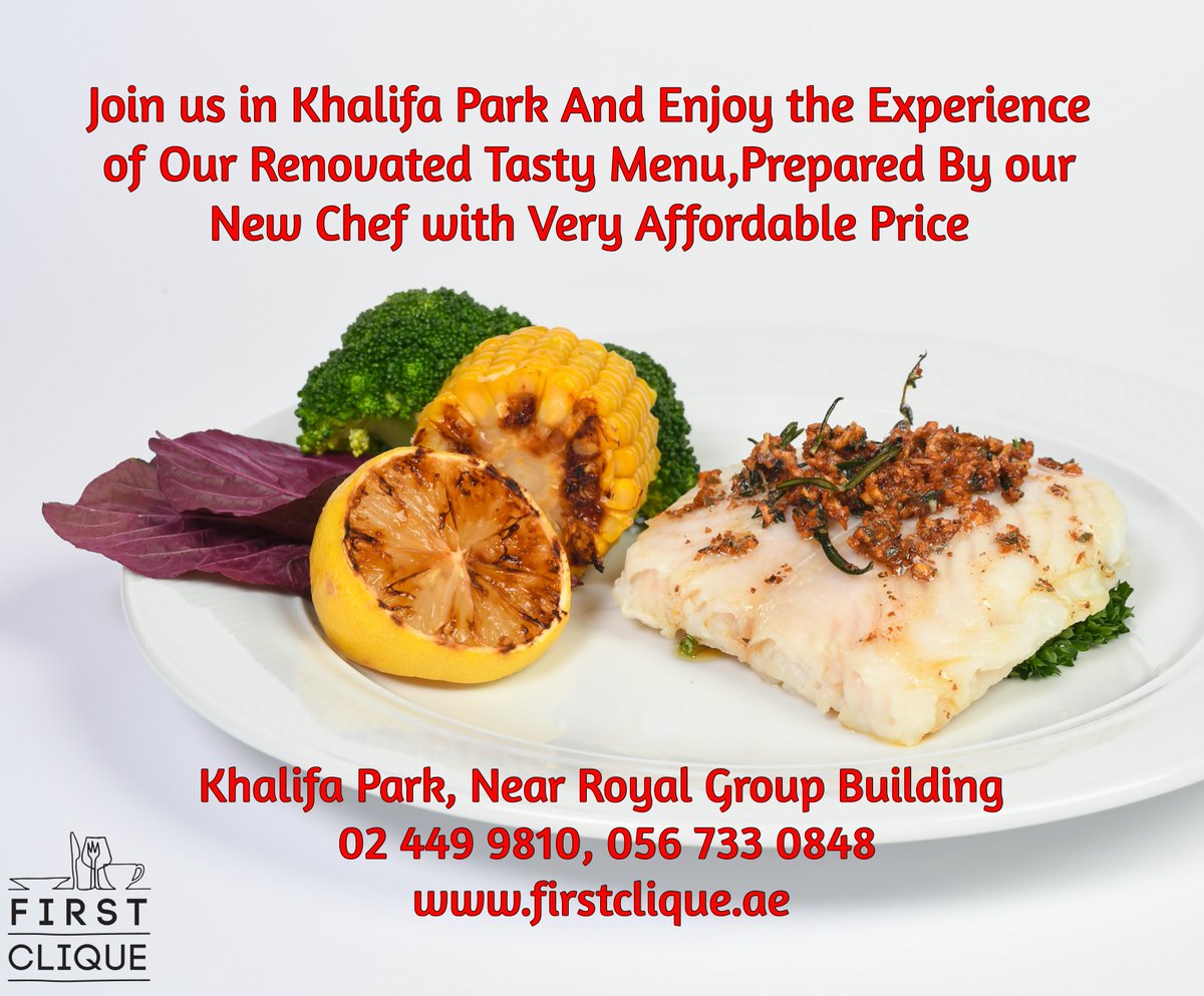 firstcliqueuae's tweet photo. Join us in Khalifa Park And Enjoy the Experience of Our Renovated Tasty Menu,Prepared By our New Chef with Very Affordable Price.
 Khalifa Park, Near Royal Group Building - 02 449 9810, 056 733 0848
https://t.co/y1oTarnANP https://t.co/6oDgRk8hbn