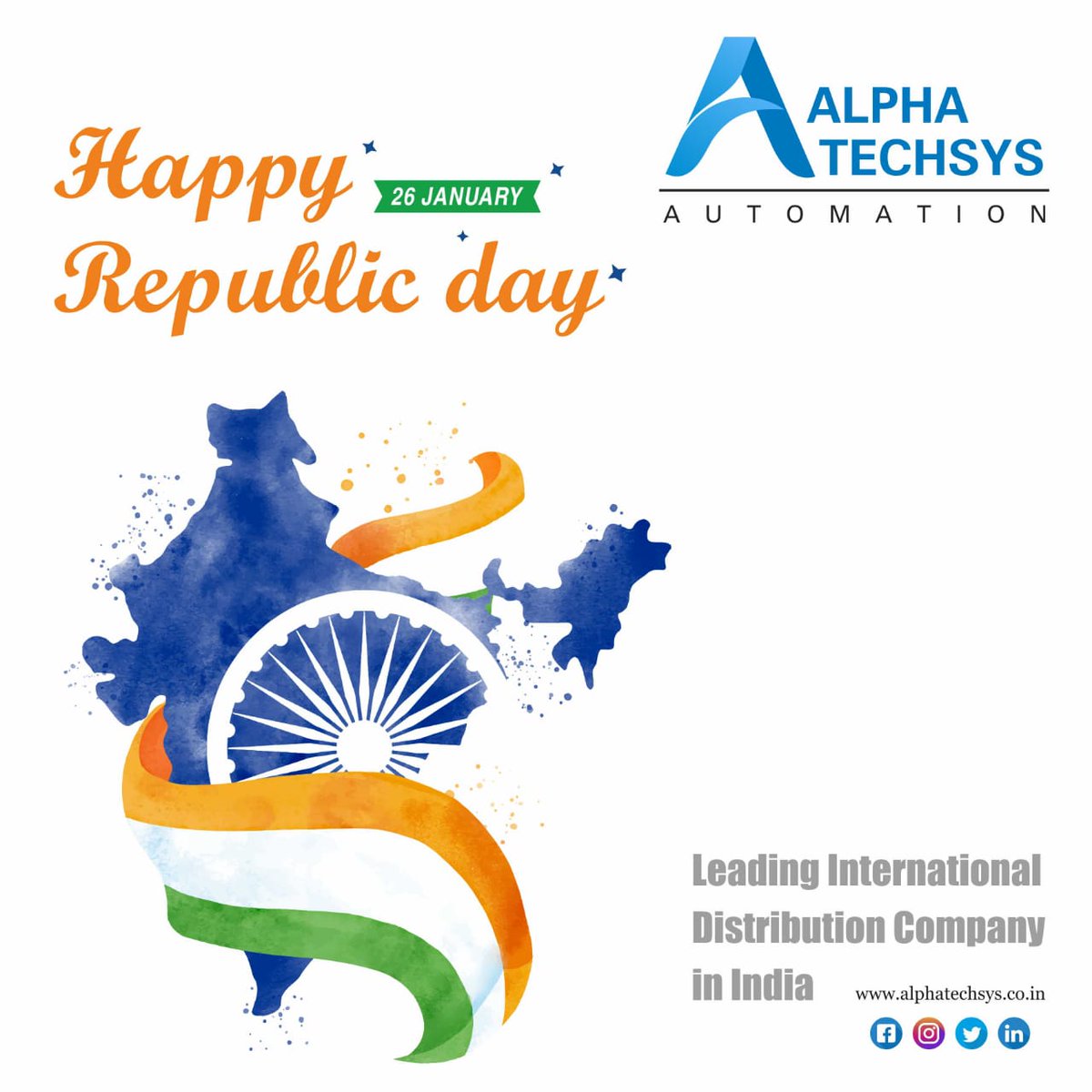 alphatechsys's tweet photo. A thousand salutes to this great nation of ours. May it become even more prosperous and great. Happy Republic Day!
#Alphatechsys #industrialautomation
#RepublicDay2020 #RepublicDay https://t.co/7sPAVhhkxU