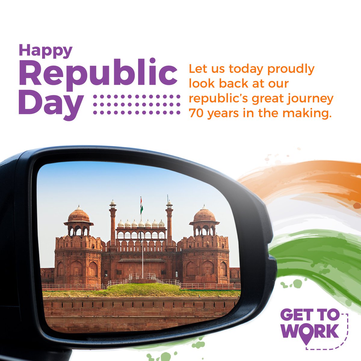GetToWork5's tweet photo. As we celebrate our illustrious past, let us also pledge to build a future that is even better. Happy Republic Day! 
.
#safety #future #RepublicDay #officecommute #RepublicDay2020 #RepublicDayIndia #RepublicDayParade2020 #republicdayparade #Republic https://t.co/eeXmpMvkFc
