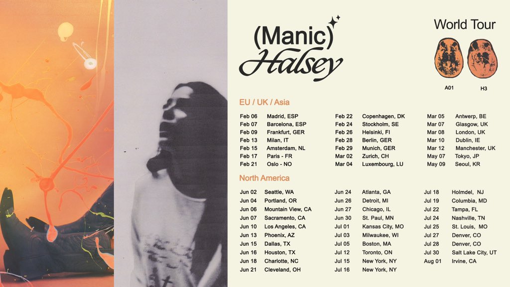 Тур несчастные люди трек лист. Maniac World Tour. Halsey Manic. SKZ Maniac album. 2nd World Tour Maniac Japan Merch.