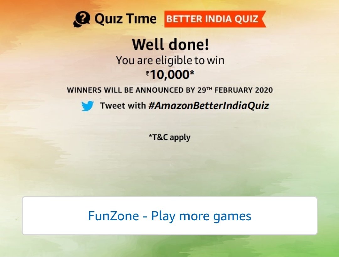 AzSona1985's tweet photo. #AmazonBetterIndiaQuiz https://t.co/lJgx3MteDa