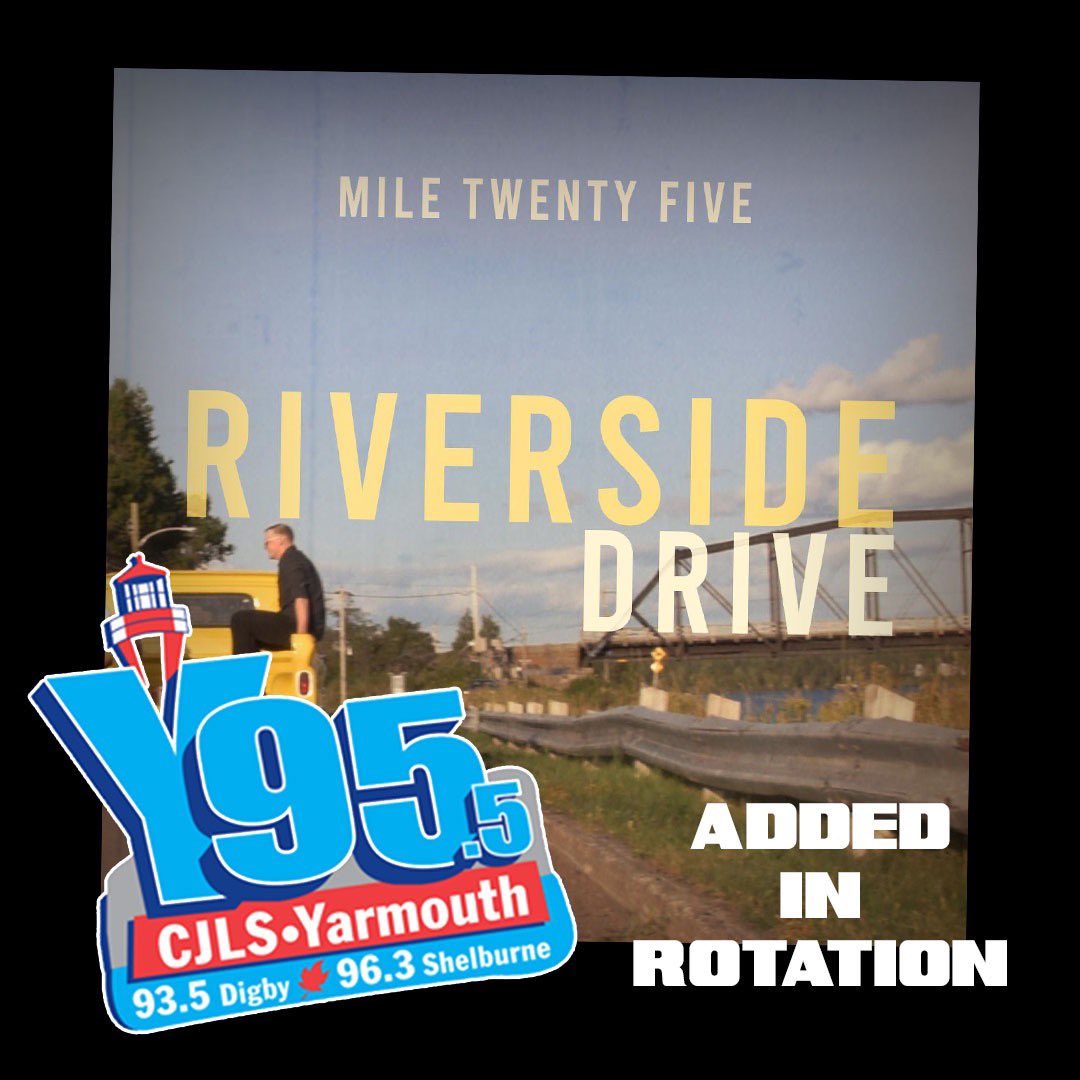Mile Twenty Five (@miletwentyfive) on Twitter photo Big thanks to <a href="/CJLSRadio/">Y95</a> for putting our debut single Riverside Drive in rotation! #music #band #radioplay Big thanks to <a href="/CJLSRadio/">Y95</a> for putting our debut single Riverside Drive in rotation! #music #band #radioplay