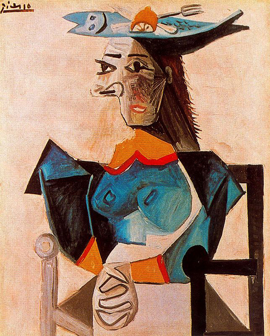 Seated Woman with Fish, 1942 #pablopicasso #surrealism