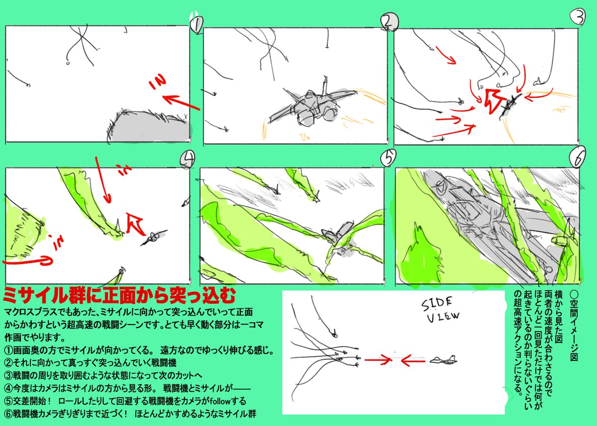 『カメラが超高速移動しながら被写体をとらえ続けること ミサイル群に正面から突っ込んだときのみ見える光景と煙だけのコマが二枚』
#絵描きさんとつながりたい #板野サーカス
#アニメ好きと繫がりたい #作画
#冬の創作クラスタフォロー祭り
#創作クラスタさんと繋がりたい