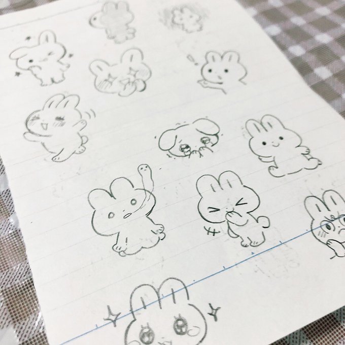 うさぎ描きまくってた?LINEスタンプにしようか迷ってる? 