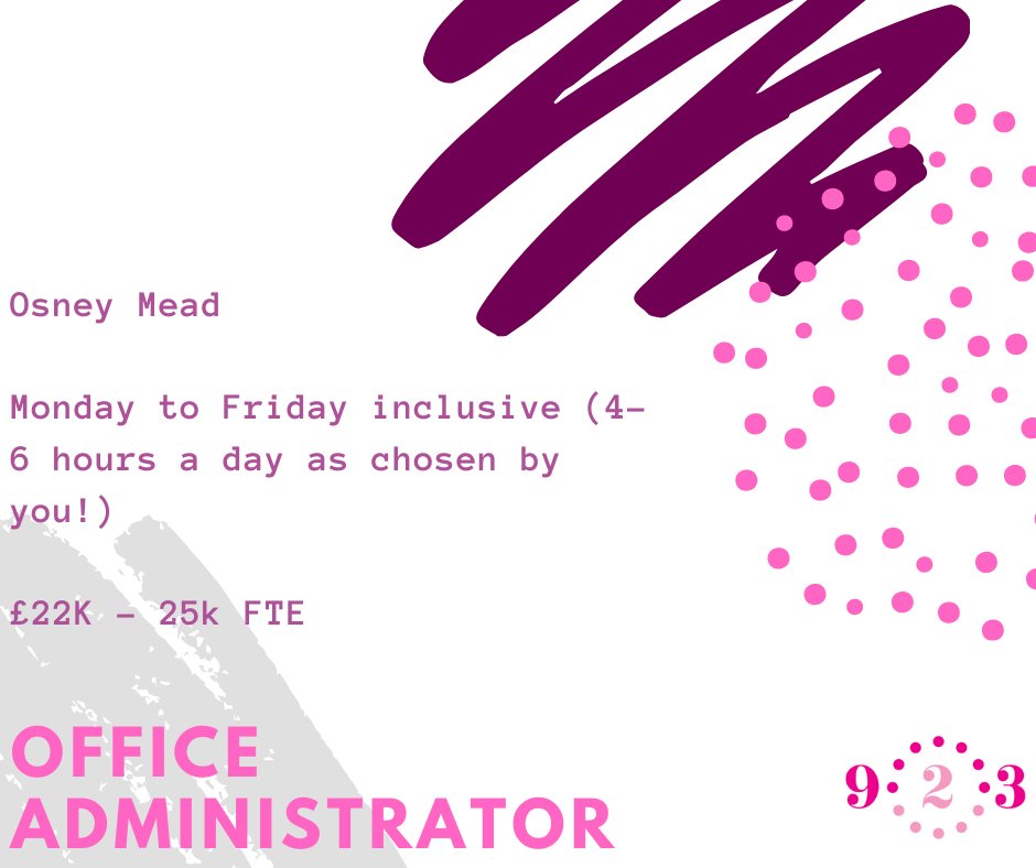 923_jobs's tweet image. ** Office Administrator **

You’ll have at least 4 years administration experience; be numerate with excellent attention to detail, and highly organised with strong interpersonal skills.

Contact Alyson@923jobs.com for more details.

#flexibleworking #osneymead #adminrole