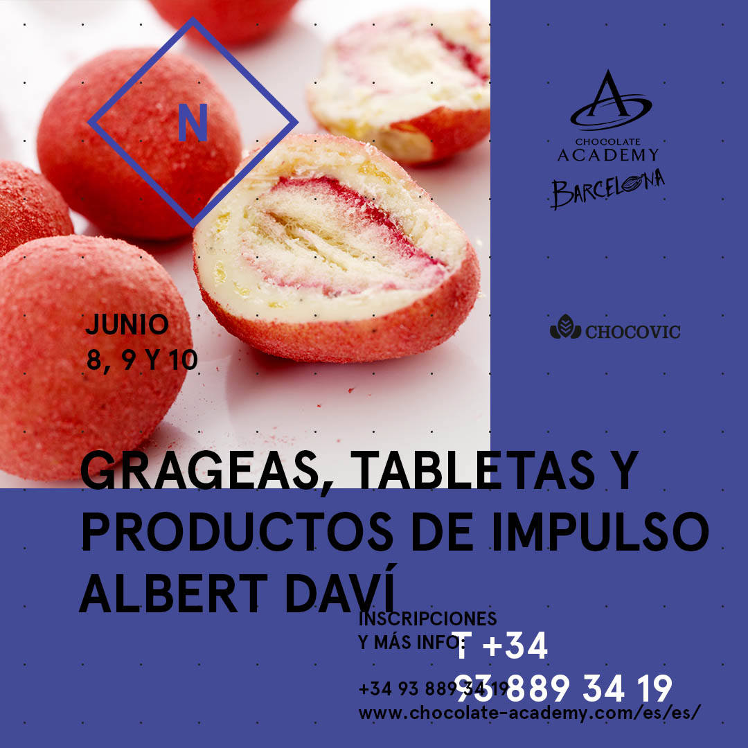 Albert Daví recupera uno clásico de nuestro calendario. Tres intensas jornadas para sumergirnos en las diferentes técnicas para la elaboración de un surtido de grageas, y sus posibles terminaciones, brillantes, con cacao, etc. 

🚩 TODA LA INFORMACIÓN ➡️ chocolate-academy.com/es/es/calendar…