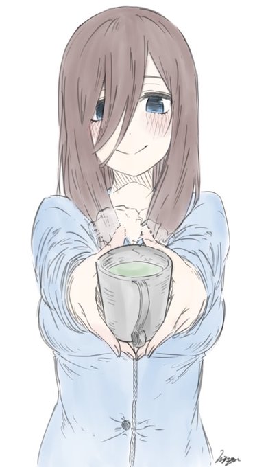 MiさんがTwitterに投稿した中野三玖(五等分の花嫁)のイラスト。