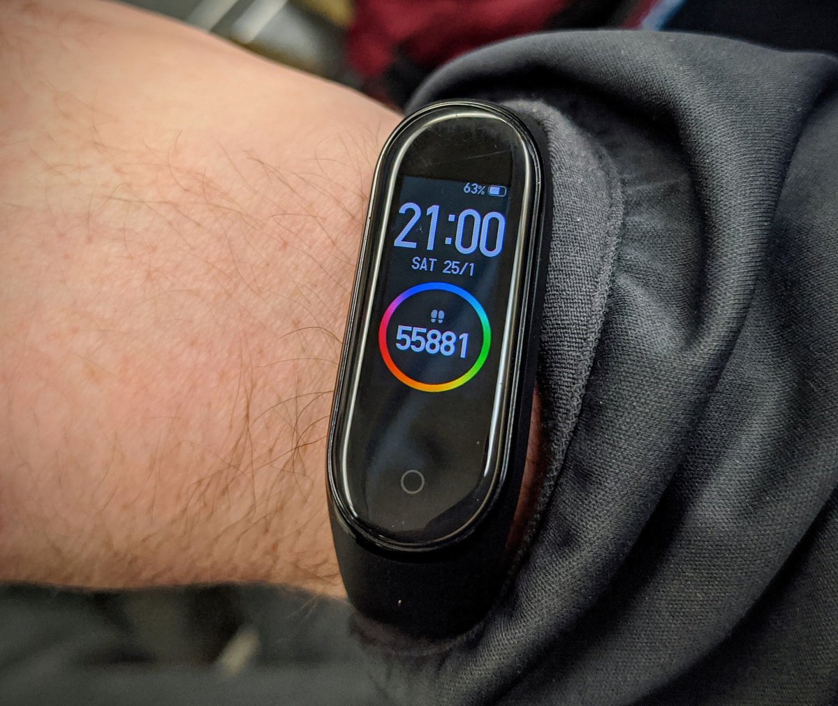 Mi Band showing 55881 steps