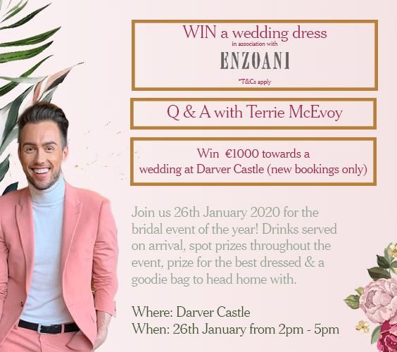 Darvercastle's tweet image. #Louthchat We are super excited to welcome all the brides to be, mother of the brides, friends &amp;amp; family to Embrace your Bridal Look with Terrie McEvoy &amp;amp; Mark Rogers to Darver Castle today. 
Lots of amazing prizes &amp;amp; the opportunity to support @CancerFundChild 
#bloggerevent
