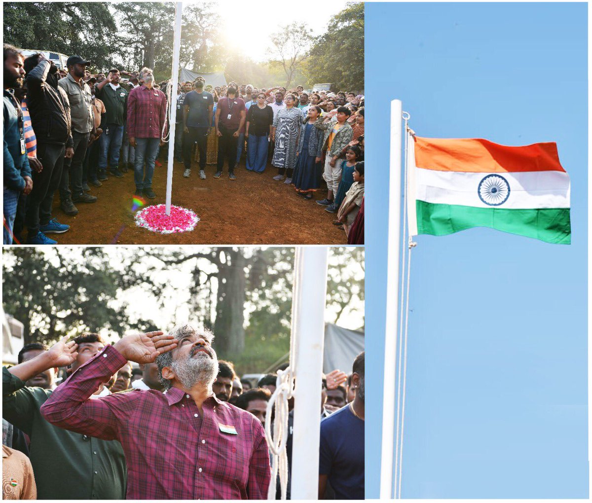 We celebrated the spirit of democracy on the sets of #RRR today! Happy #RepublicDayIndia to all of you! #RRRMovie