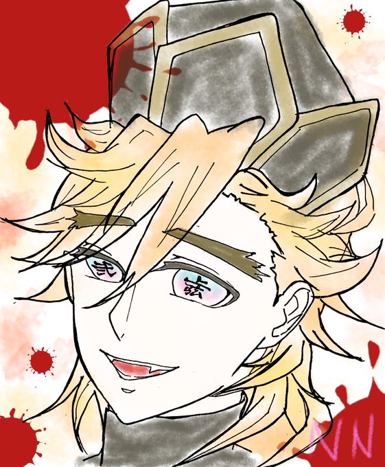 NN(アカウント移行済)さんがTwitterに投稿した童磨(鬼滅の刃)のイラスト。