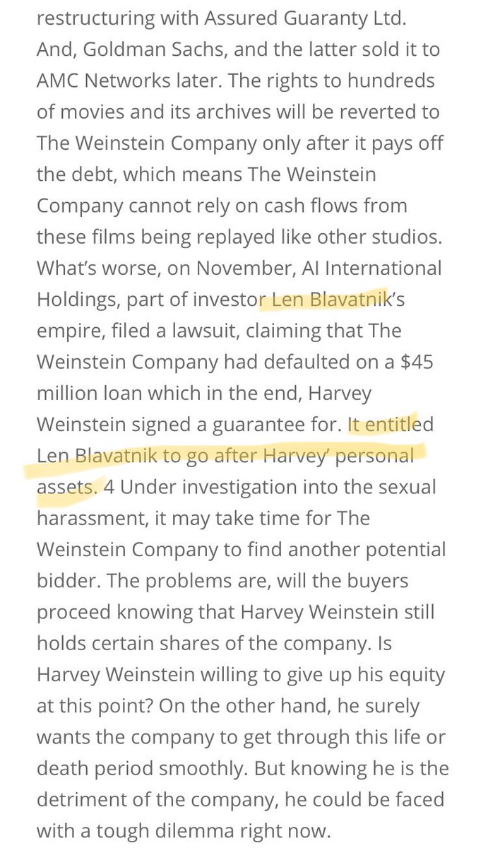 The Weinstein Company’s Doubtful Future: Bankruptcy or Sale  http://cassmape.com/the-weinstein-company/