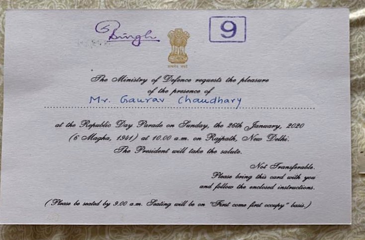 TechnicalGuruji's tweet image. Thanks a lot @DefenceMinIndia for the invitation...Unfortunately due to some unforeseen circumstances I was not able to join in for the #RepublicDay Parade ceremony...May our country rise and shine even higher and brighter in times to come...Jai Hind 🇮🇳