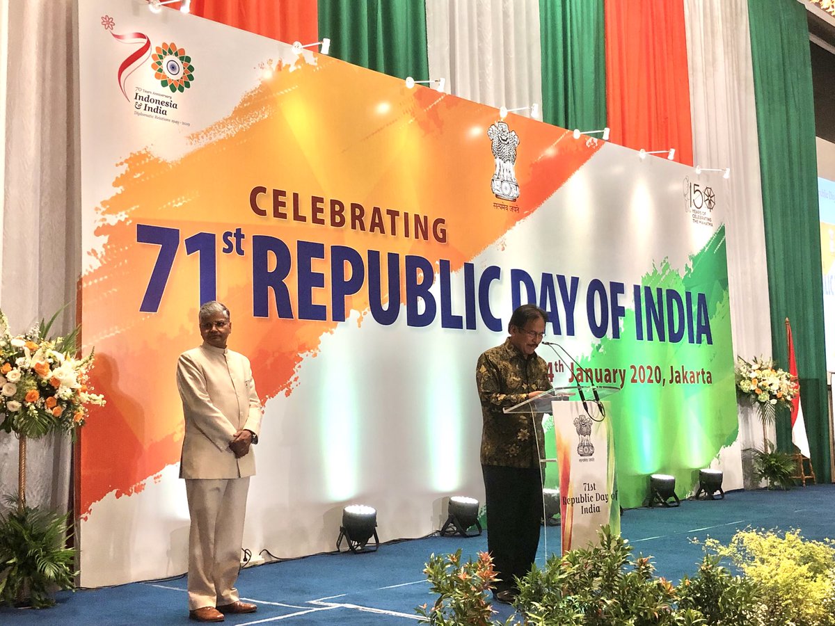 SigitWtj's tweet photo. Happy 71st Republic Day of #India, we wish all the best for our friendship & cooperation 🙏
#WonderfulIndonesia #SalamKreatif #MoTCE @Parekraf_RI @indtravel #IniDiplomasi #IndonesianWay @Kemlu_RI #MoFA #Diaspora #DitAsselteng #DBPPII #AsdepRIII #26/1/2020 https://t.co/XJlpnVdlsd