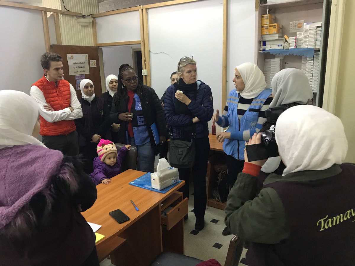 YBerggrav's tweet photo. Visiting a child-mother health center in E Ghouta providing important services amidst great destruction, economic crisis and growing poverty. @NorwayMFA, - a substantial and consistent supporter of @UnfpaSyria and  @CBPFs in Syria https://t.co/tKnEZqW04T