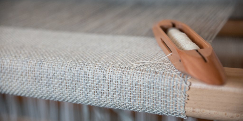Image of a blanket being woven in Orkney