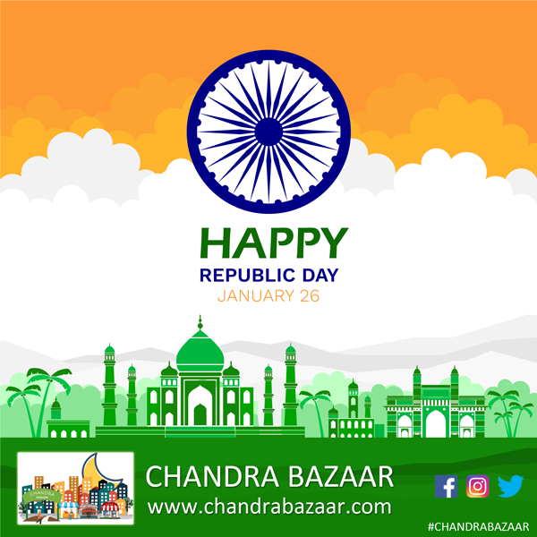 ChandraBazaar's tweet photo. We wish you a very 𝗛𝗮𝗽𝗽𝘆 𝗥𝗲𝗽𝘂𝗯𝗹𝗶𝗰 day to all.
#ChandraBazaar #RepublicDay2020 #HappyRepublicDay2020 https://t.co/b5nBz5Hjqu