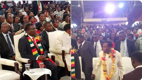 TeamZim3's tweet photo. H E @edmnangagwa attending church service at #ZaogaFIF
π #Zimbabwe #Harare #Bulawayo @zanupf_patriots @ZANUPF_Official @FirstLadyZim @angelofhopezw @2018Team @kembomohadi @CGChiwenga_ @gundwenation https://t.co/Tv7ei4Z9hL