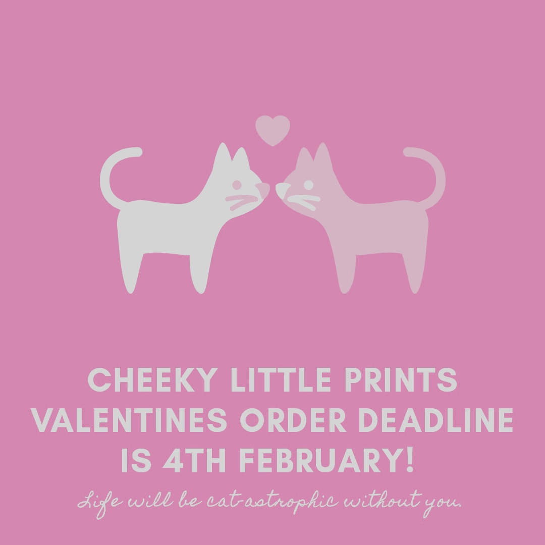 Don't leave it til the last minute! We will need you furbaby's unique paw prints by 4th February to get your finished order to you in time for Valentines day. Be inspired be or stunning gift range at cheekylittleprints.co.uk/shop/