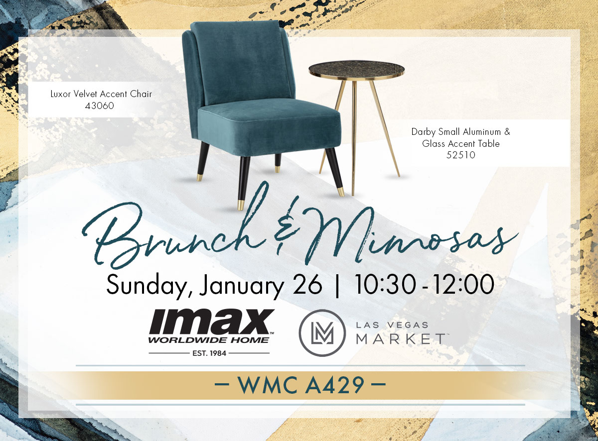 imaxcorp's tweet photo. Welcome Las Vegas Market goers. Join us for brunch and mimosas in style! 
.
.
.
#imaxcorp #imaxstyle #homeaccessories #homeaccents #homedecorating #homedecor #interiordesign #homestaging #homegoods #lasvegasmarket #lasvegasmarket2020 #wintermarket #lasvegasevents #vegasmarket https://t.co/Nrvdp1Deyq