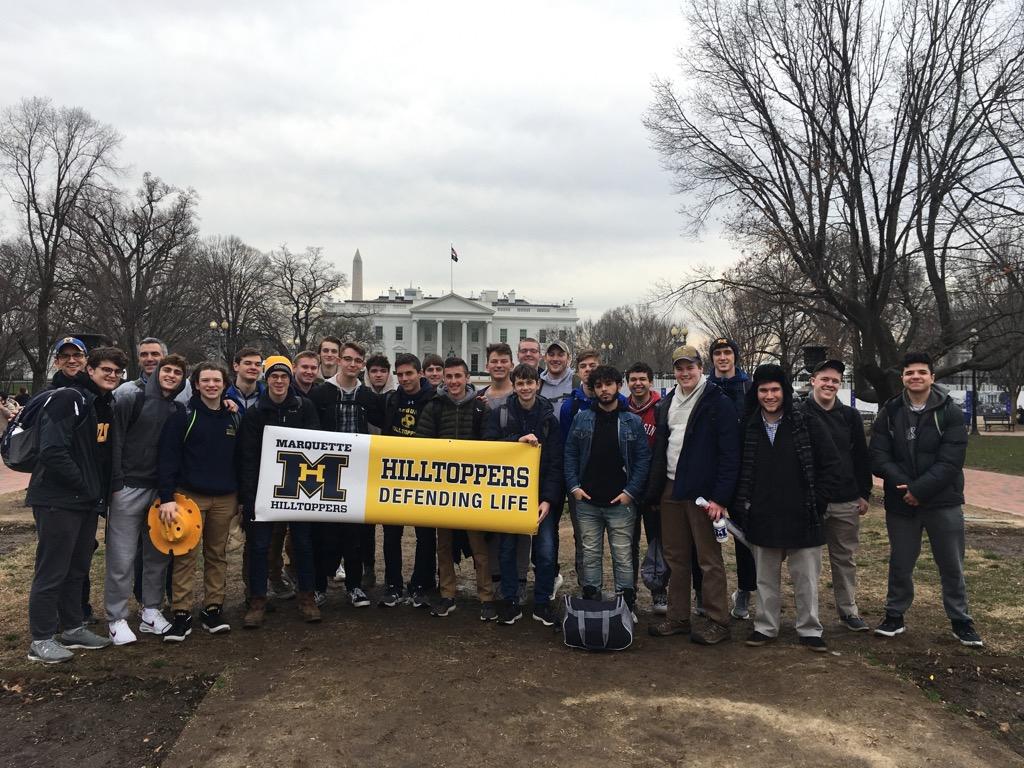 marquettehigh's tweet photo. A group of 24 Hilltoppers, along with MUHS faculty, traveled to Washington, D.C., to participate in March for Life. https://t.co/I2UlwdgeRl