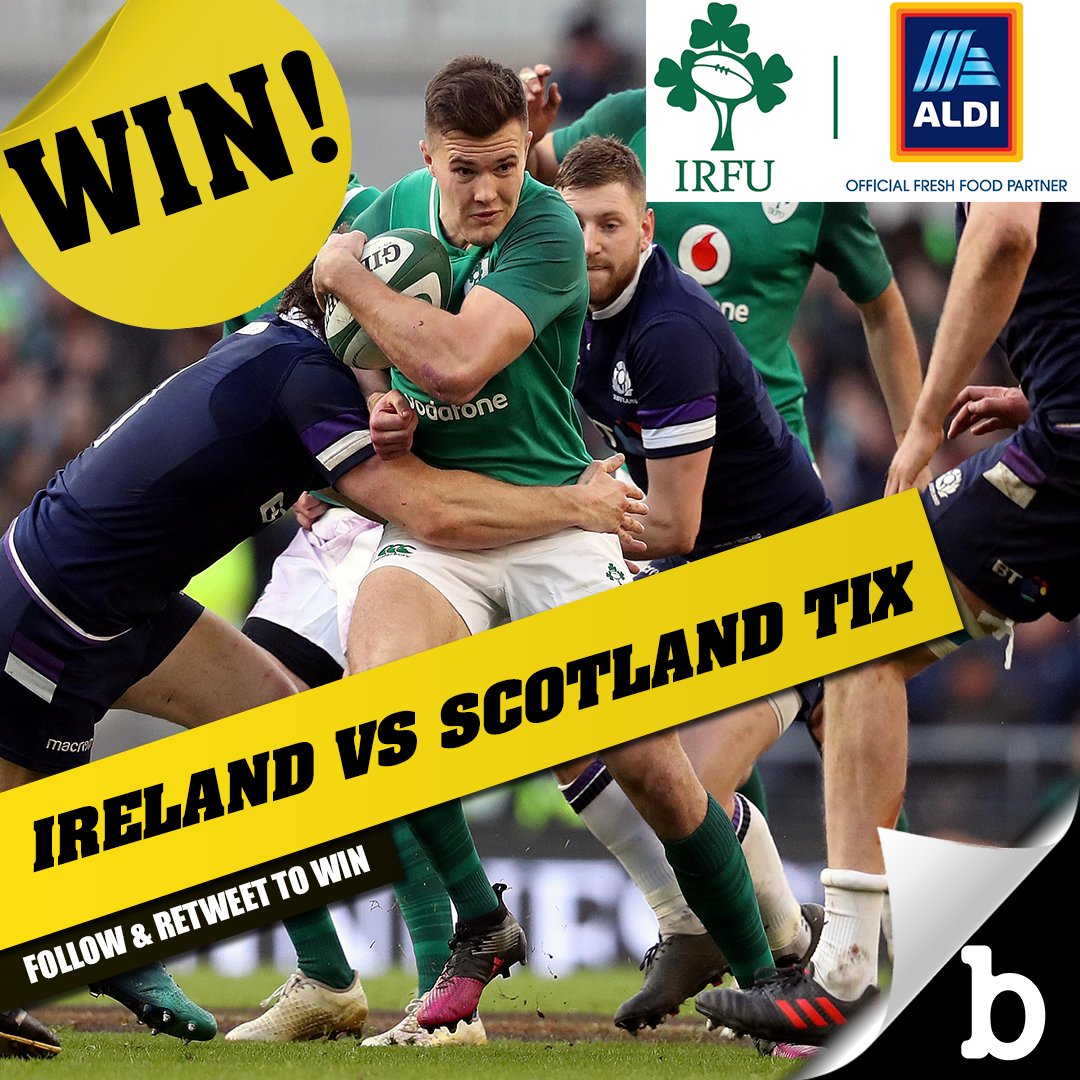 WIN tickets to Ireland vs Scotland in the Six Nations courtesy of Aldi Ireland. We've got four tickets to give away along with a €100 Aldi voucher. To enter simply FOLLOW and RT before midnight Monday, January 27.