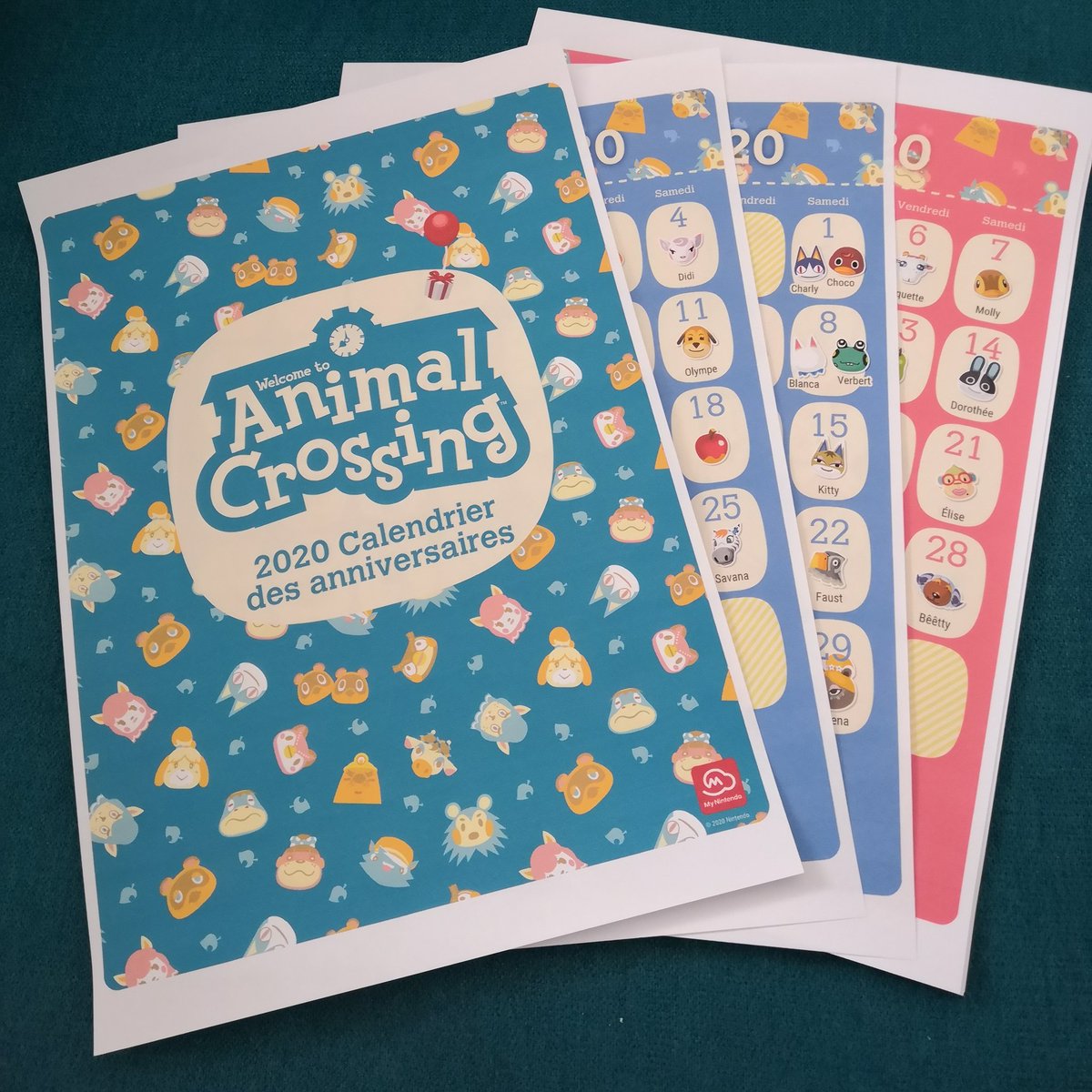 Geeky_Couple's tweet photo. Voici le calendrier des anniversaires d'#animalcrossingnewhorizons Dès l'annonce de #nintendofrance j'ai sauté sur l'occasion pour le dl et imrpimer. Il est dispo pour 80 points sur le store mynintendo. Il est super adorable avec plein de nouvelles têtes jamais vues. Vivement!! https://t.co/0GyvOFi7fa